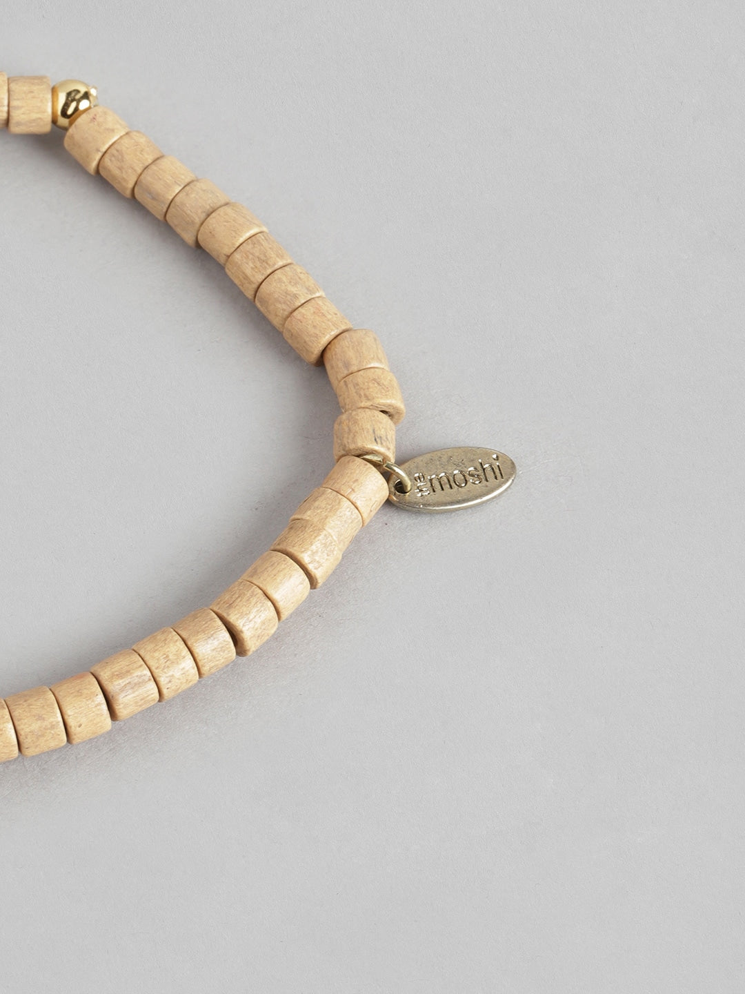 Women Set of 9 Gold-Plated Brown & Off White Armlet Bracelet