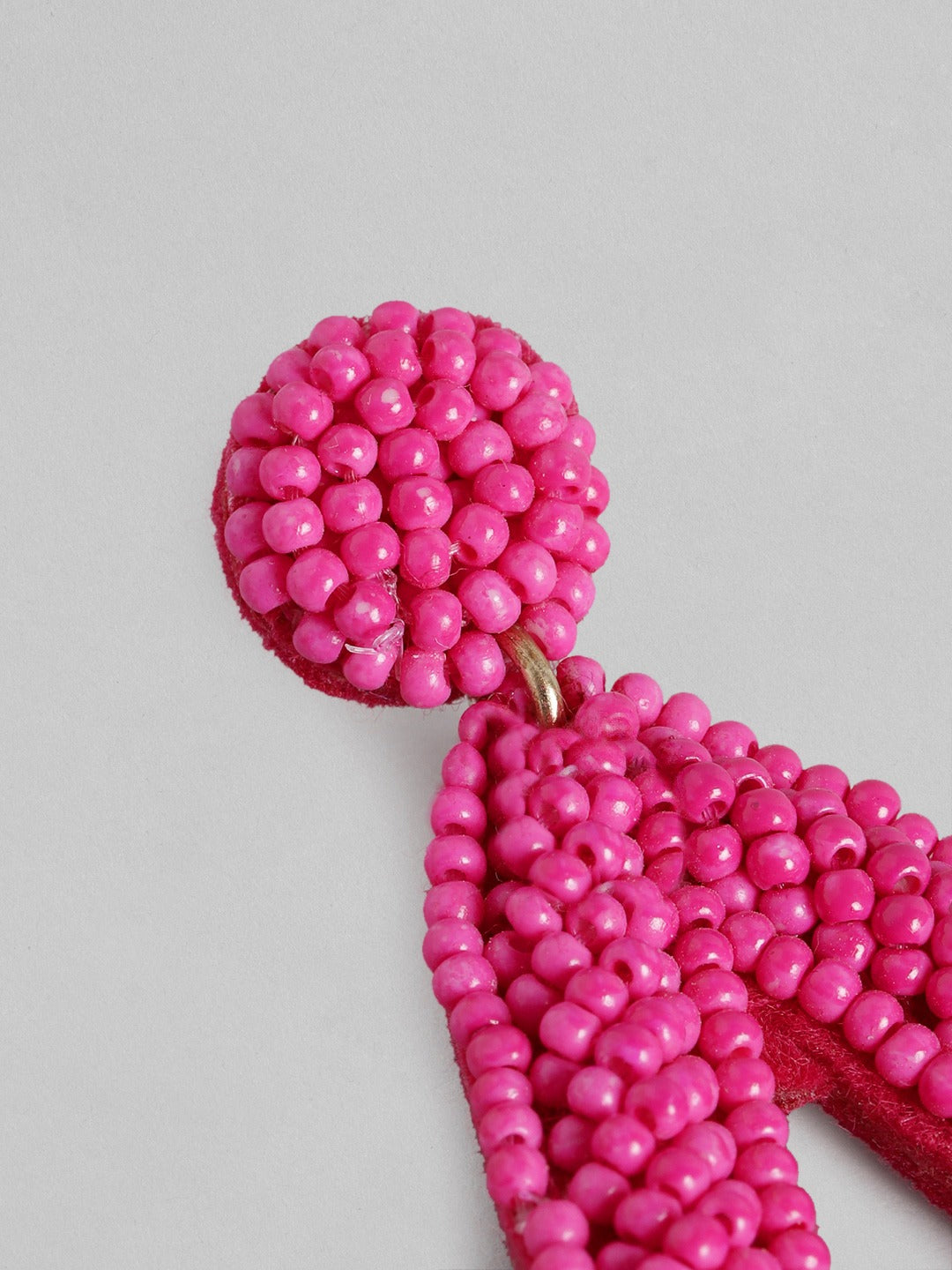 Pink Oval Drop Earrings