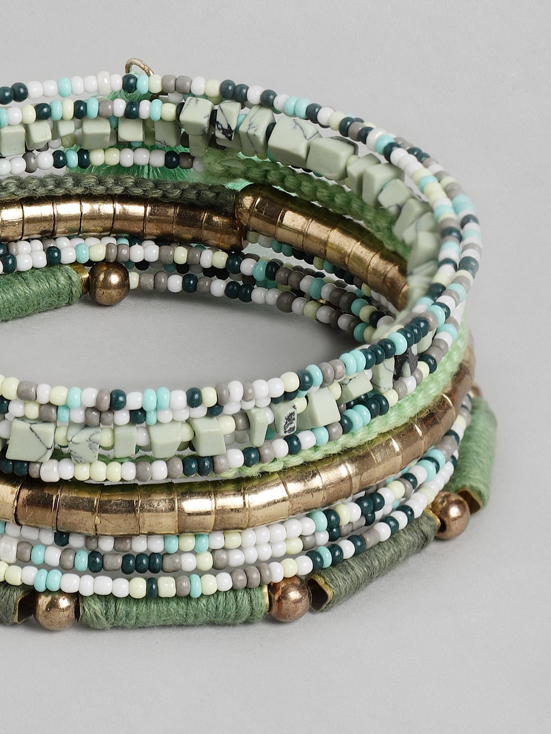 Women Green & White Multistrand Bracelet