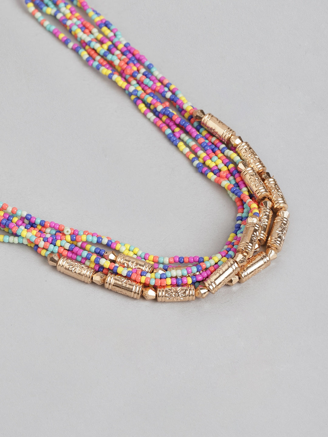 RICHEERA Multicoloured Rose Gold-Plated Necklace