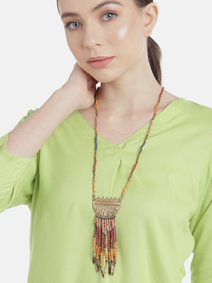 RICHEERA Multicoloured Gold-Plated Necklace