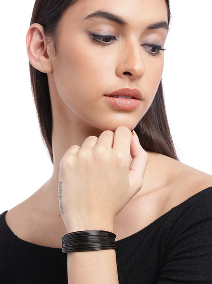 Women Black Cuff Bracelet