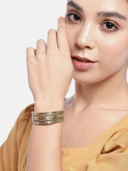 Women Gold-Plated Cuff Bracelet