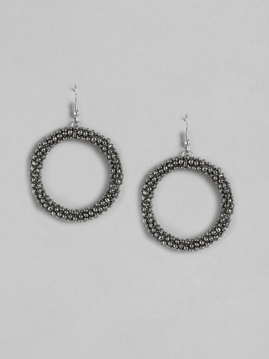 Silver-Plated Circular Hoop Earrings