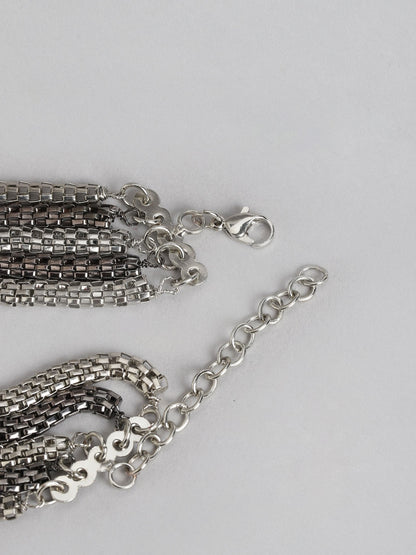 Women Silver-Toned Silver-Plated Multistrand Bracelet