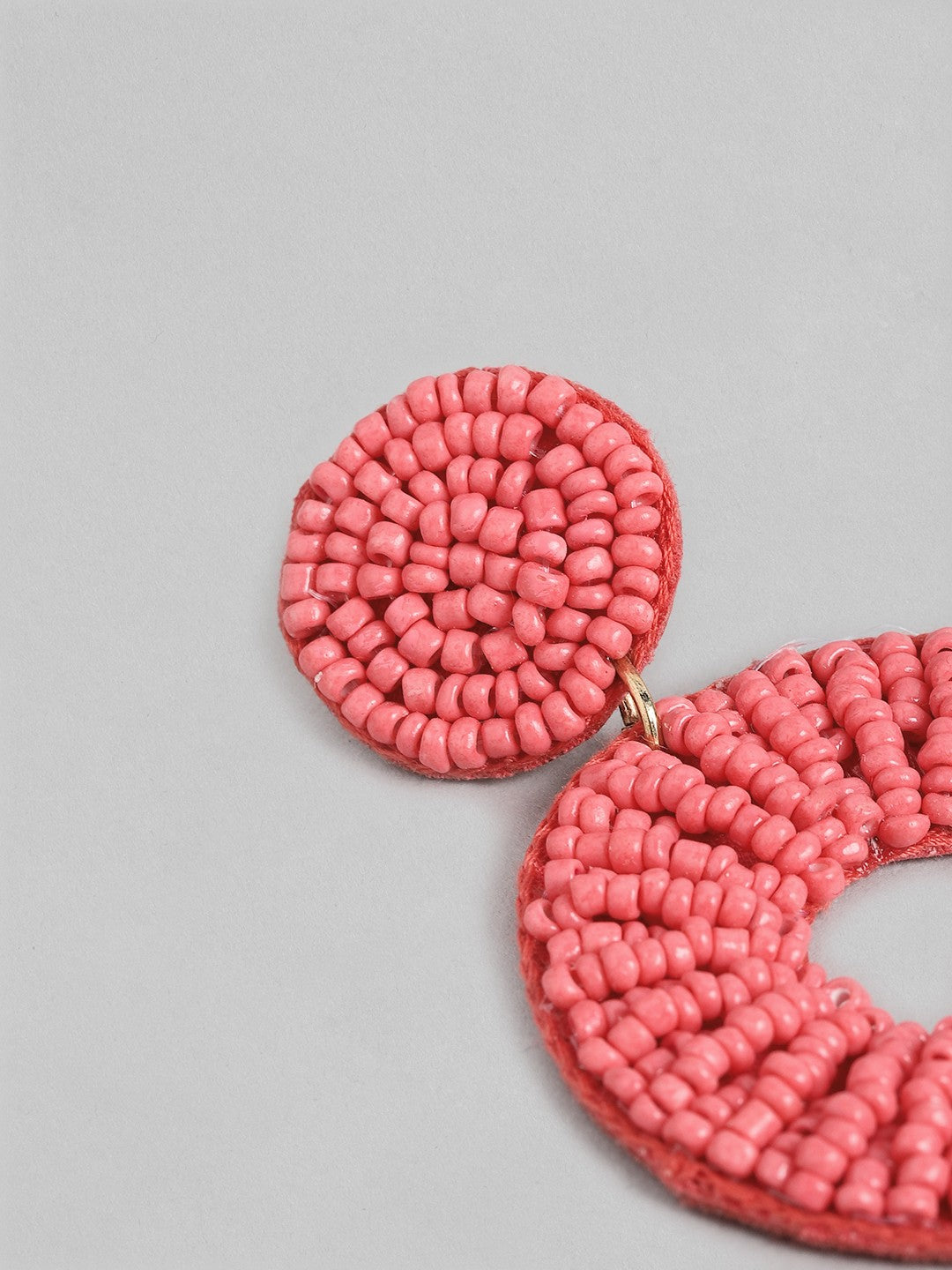 Coral Circular Drop Earrings