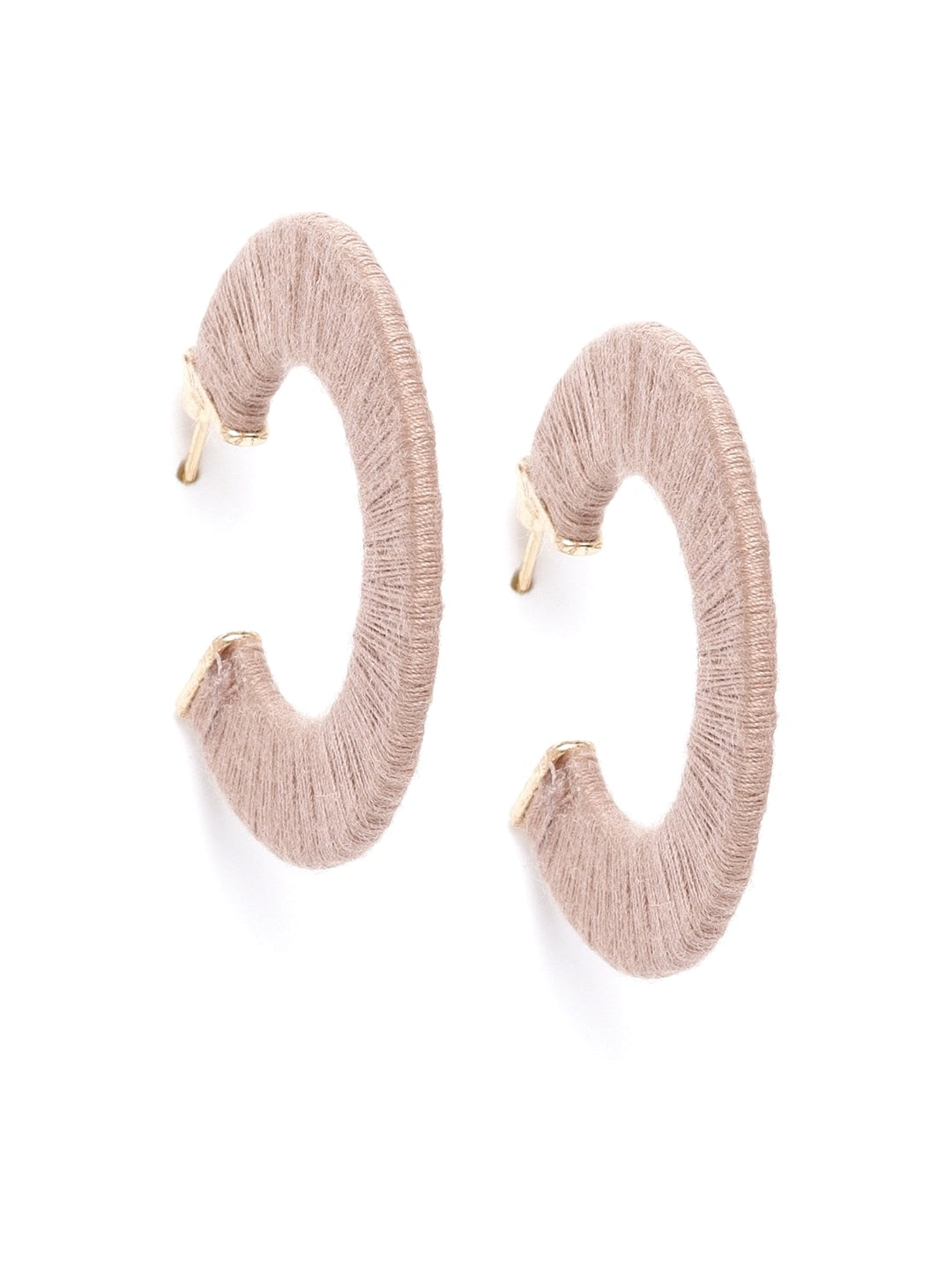 Dusty Pink Circular Half Hoop Earrings