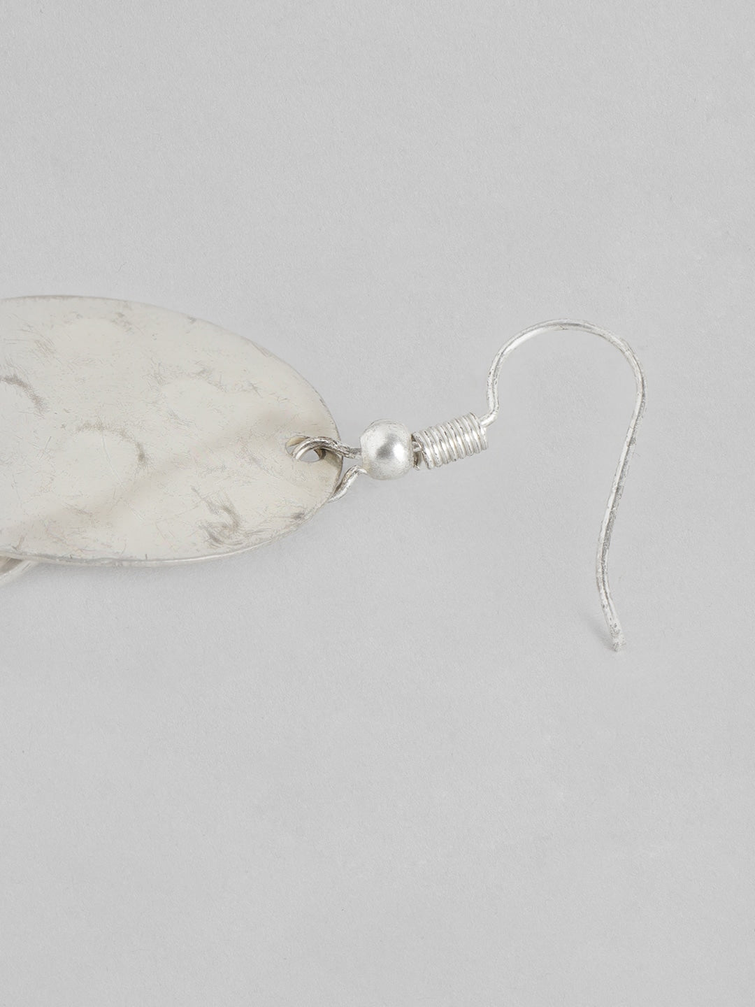 RICHEERA Silver-Toned Geometric Drop Earrings