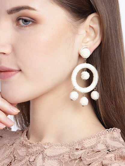 Off-White Geometric Drop Earrings