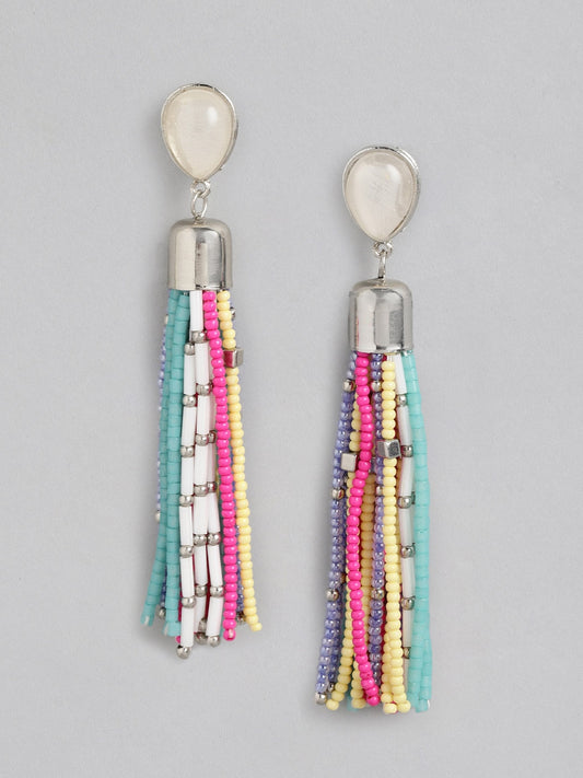 Blue & Pink Contemporary Drop Earrings