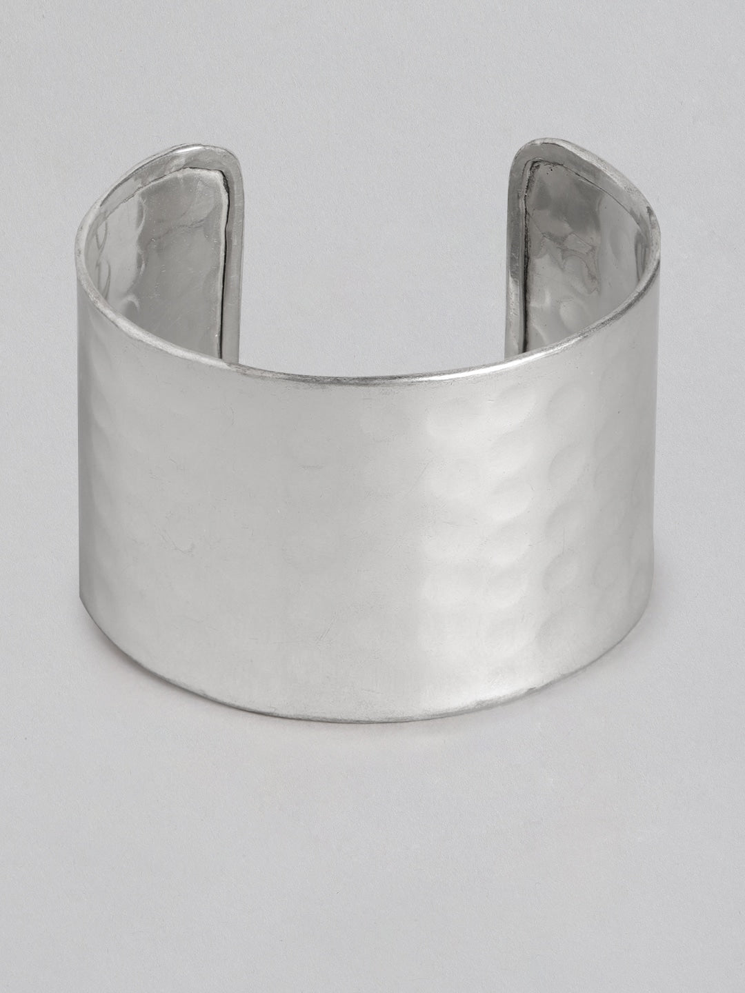 Women Silver-Toned Silver-Plated Cuff Bracelet