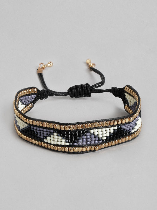 Women Gold-Toned & Black Multistrand Bracelet