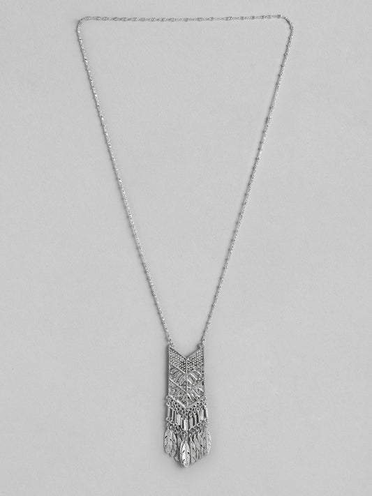 Silver-Plated Feather Necklace
