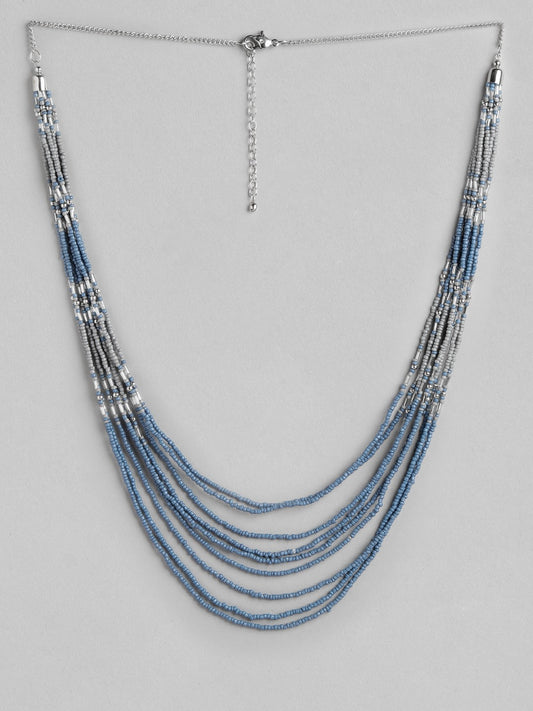 Blue & Silver-Toned layered Necklace