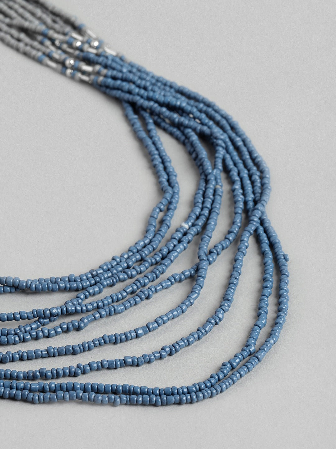 Blue & Silver-Toned layered Necklace