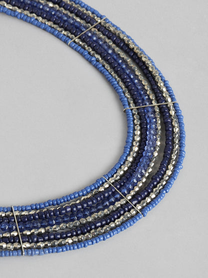 Blue Silver-Plated Necklace