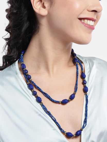 RICHEERA Blue Artificial Beads Necklace