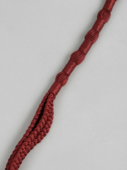 RICHEERA Burgundy Tasselled Necklace