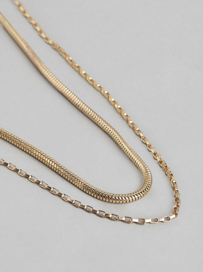 Pink Gold-Plated Layered Necklace