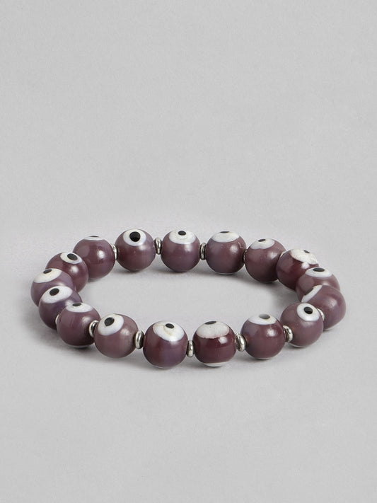 Women Purple & White Elasticated Bracelet