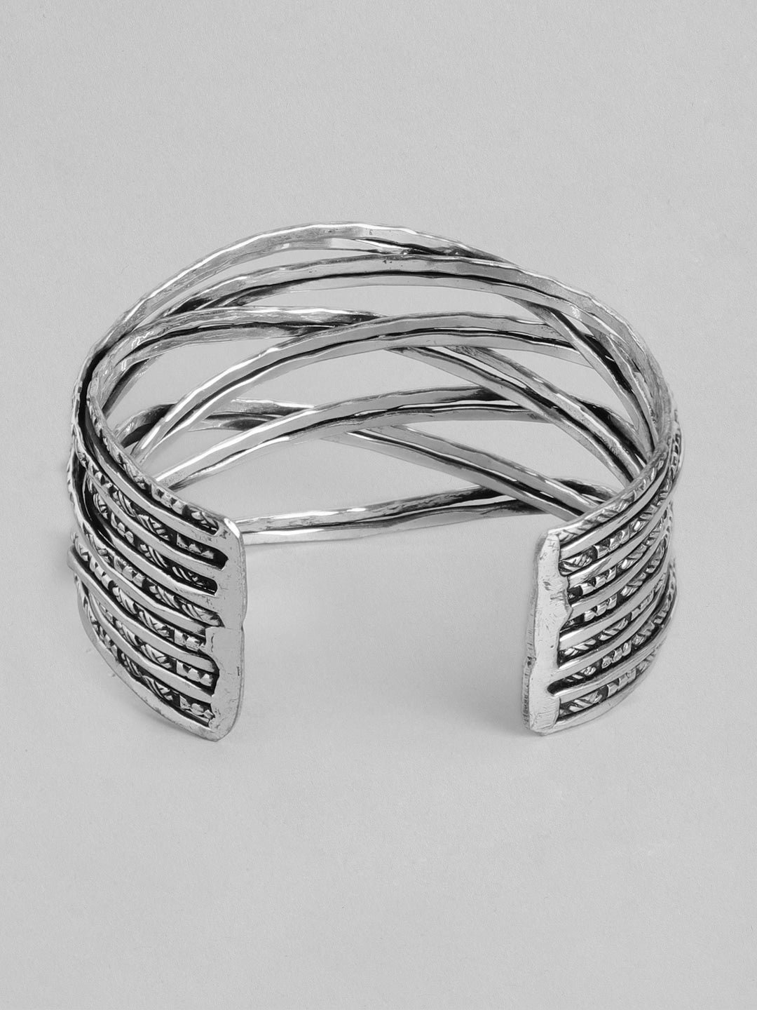 Women Silver-Toned Cuff Bracelet