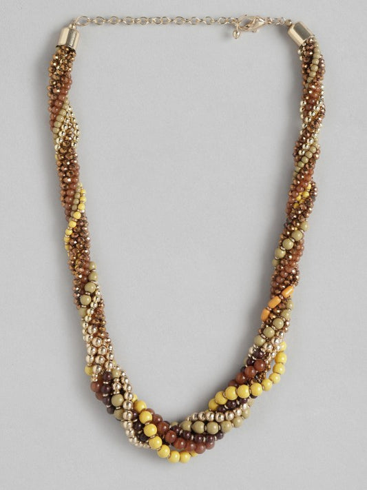 Brown & Gold-Toned Necklace