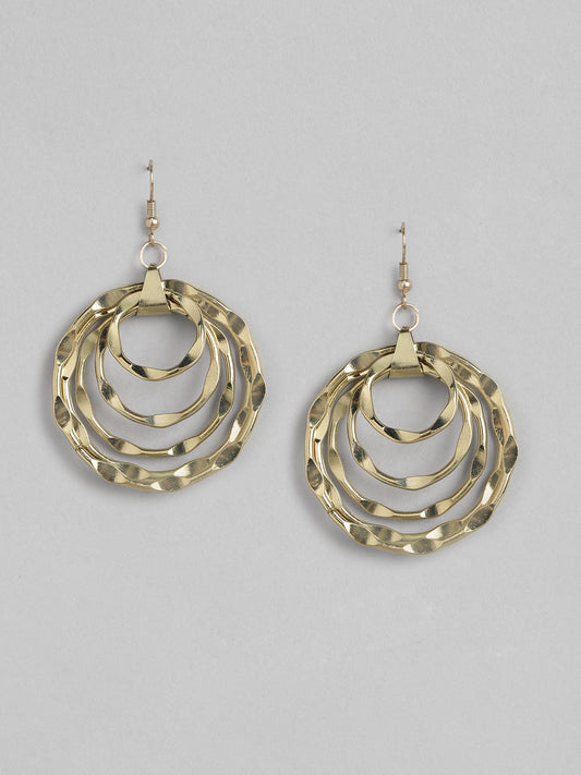Gold-Plated Circular Drop Earrings