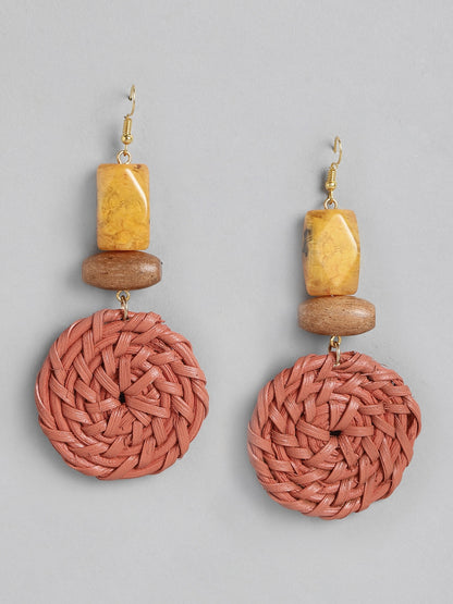 Rust Circular Drop Earrings