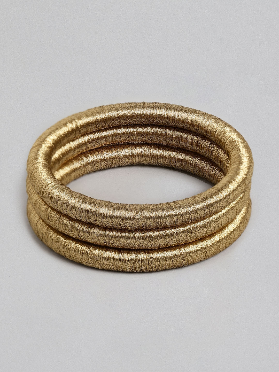 Women Gold-Toned Wood Bangle-Style Bracelet