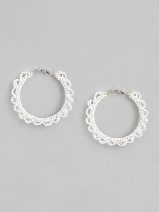 White Circular Hoop Earrings