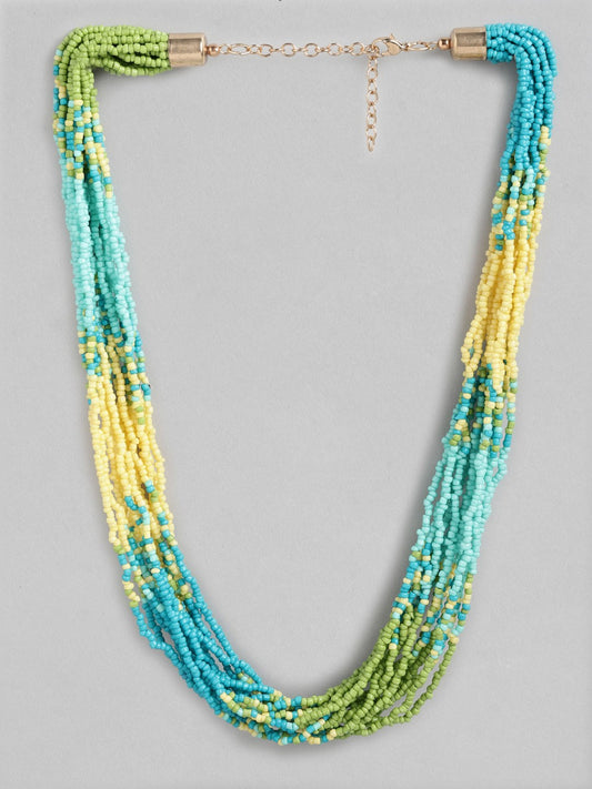 Blue & Yellow Beaded Necklace