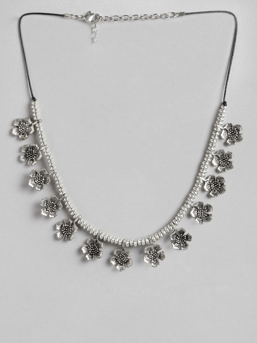 Silver-Toned Beaded Necklace