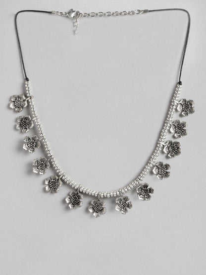 Silver-Toned Beaded Necklace