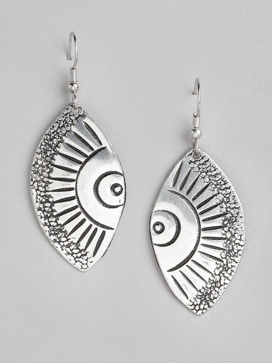 Silver-Plated Geometric Drop Earrings