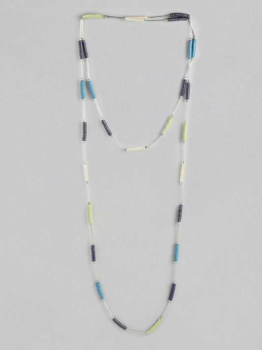 Silver-Plated Beaded Double-Layered Necklace
