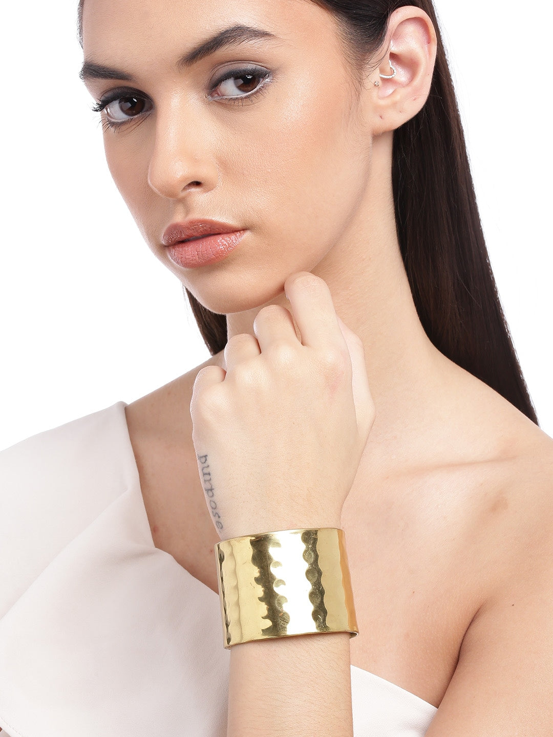 Women Gold-Toned Gold-Plated Cuff Bracelet