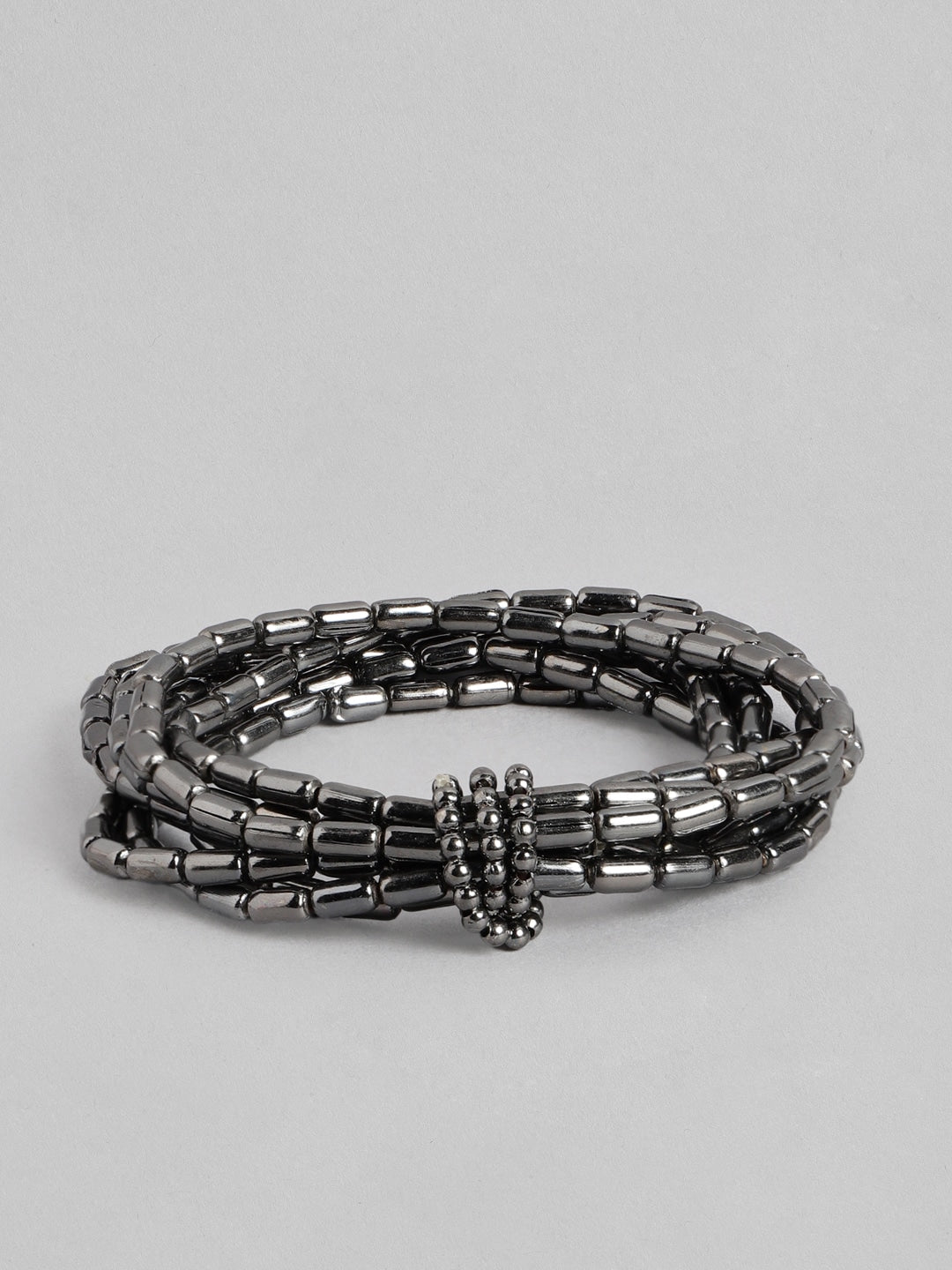 Women Gunmetal-Toned Elasticated Bracelet