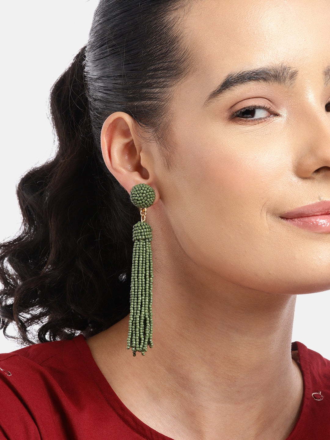 Gold-Plated Quirky Artificial Beads Drop Earrings