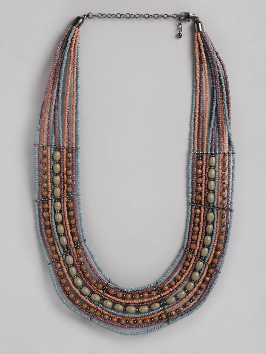 Multicoloured Beaded Layered Necklace