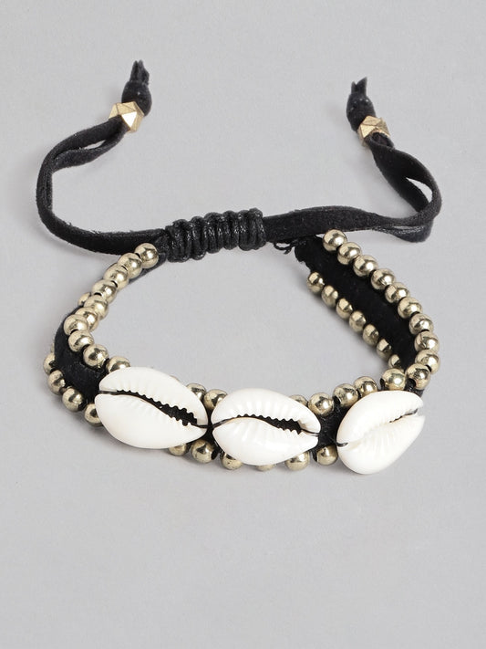 Women Black & Gold-Toned Charm Bracelet
