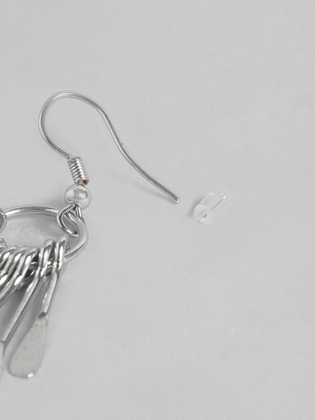 RICHEERA Silver-Plated Contemporary Drop Earrings