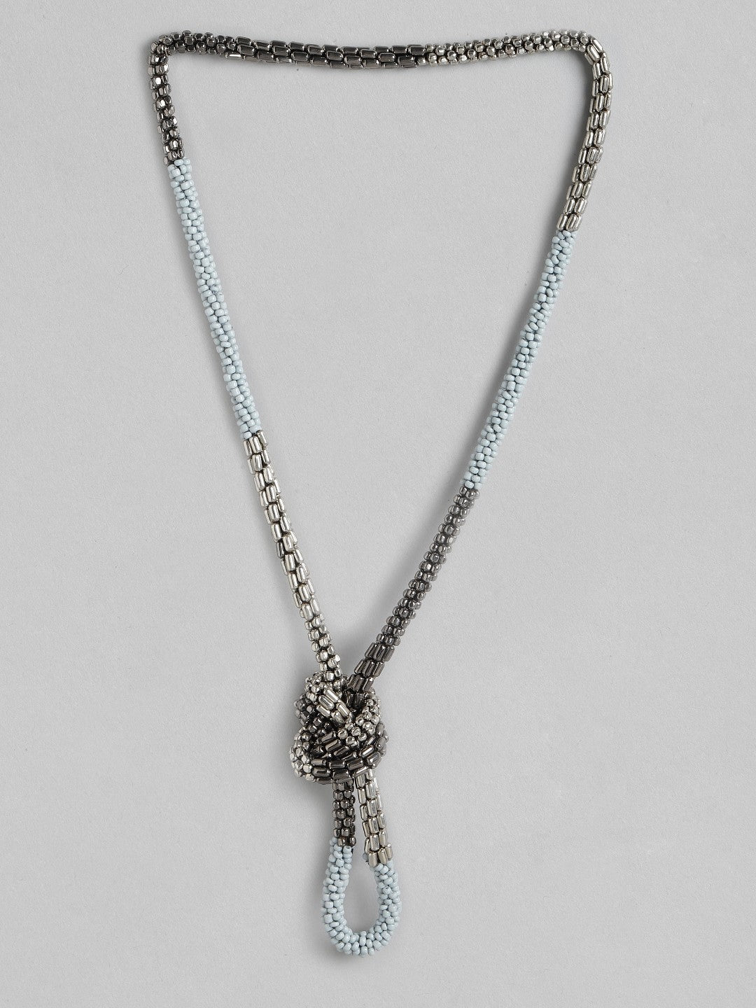 Grey Minimal Beaded Necklace