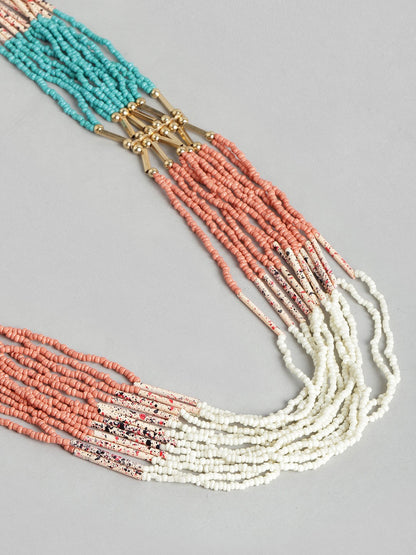 Multicoloured Artificial Beaded Gold-Plated Necklace