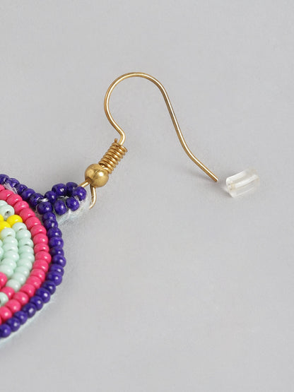 Circular Artificial Beads Drop Earrings
