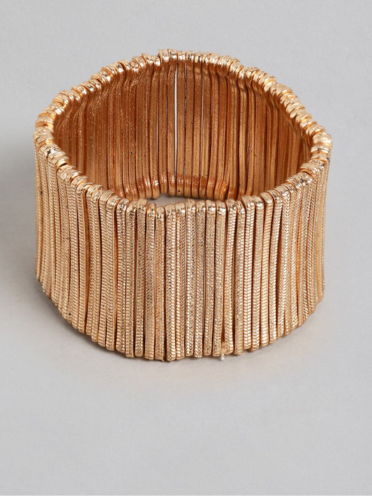 Women Rose Gold-Plated Elasticated Bracelet