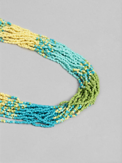 Blue & Yellow Beaded Necklace