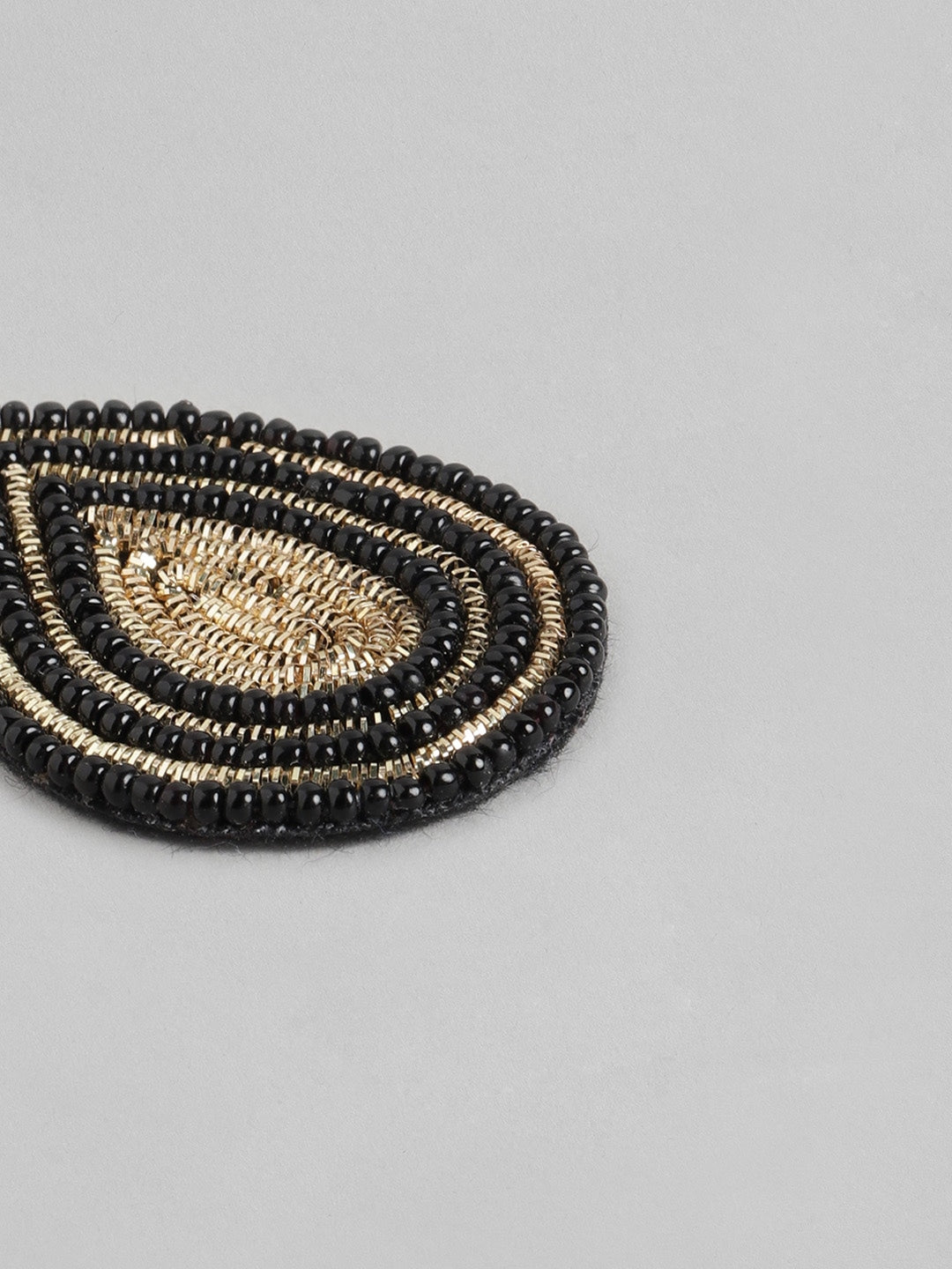 Gold-Plated Artificial Beads Teardrop Shaped Drop Earrings