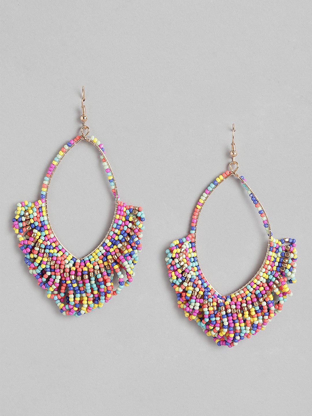 Beaded Circular Hoop Earrings