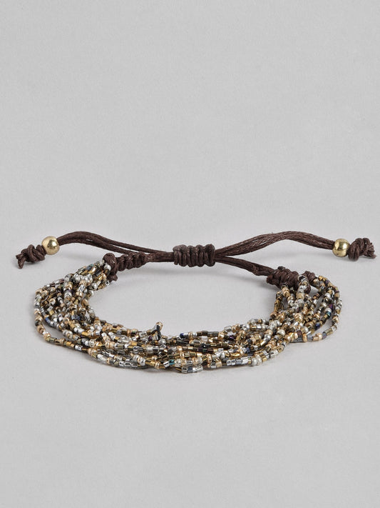 Women Gold-Toned & Silver-Toned Multistrand Bracelet