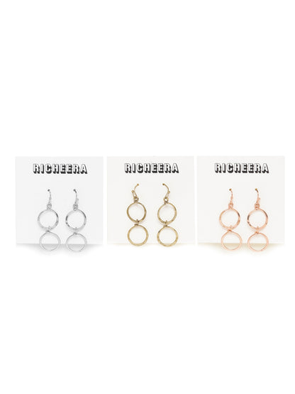 RICHEERA Set of 3 Circular Drop Earrings